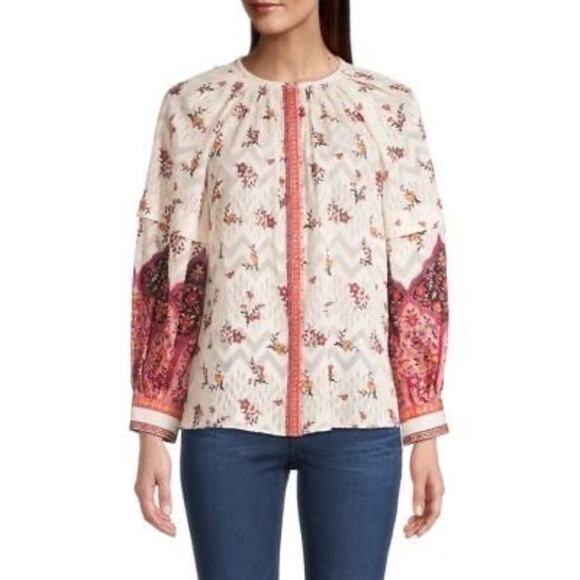 KOBI HALPERIN Rey‎ Floral Blouse Size XS